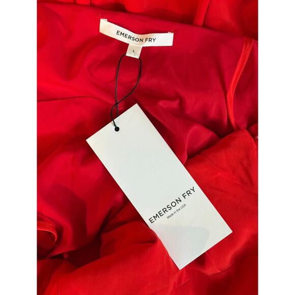 NWT Emerson Fry Tuckernuck Amy Sundress Grenadine Milkmaid Midi Dress Red Large - Picture 9 of 10